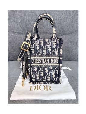 Dior oblique mini book tote phone bag